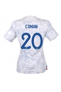 Ranska Kingsley Coman #20 Jalkapallovaatteet Naisten Vieraspaita MM-kisat 2022 Lyhythihainen